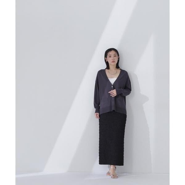 Natural Beauty Basic Basic Knit Airy Women's V-Neck Cardigan, Blue, 017-5175311