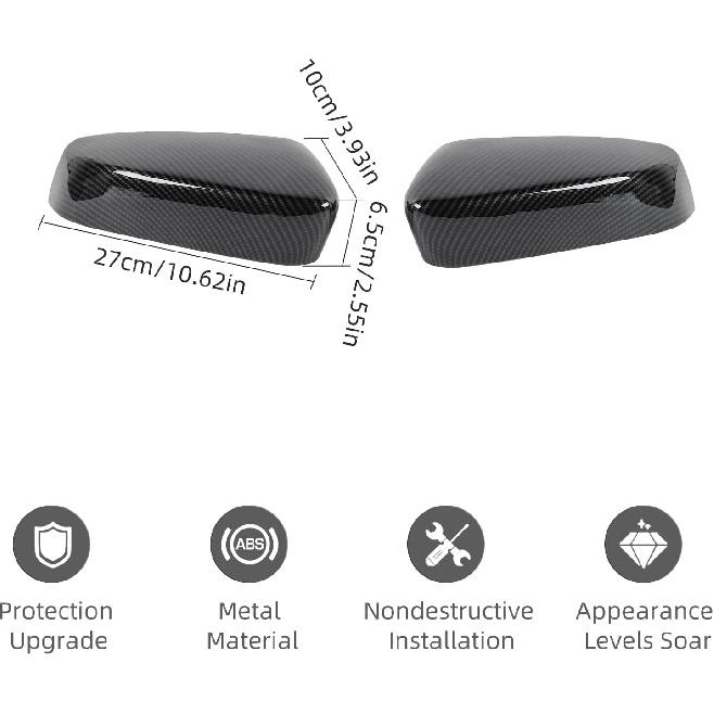 RT-TCZ Carbon Fiber Rearview Side Mirror Decoration Trim Cover Accessories for Ford Mustang 2009 2010 2011 2012 2013