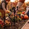 Acrylic Garden Stake Decorations Skull Bone Dancer Yard Stake Funny Humorous Art Stakes Flowerpot