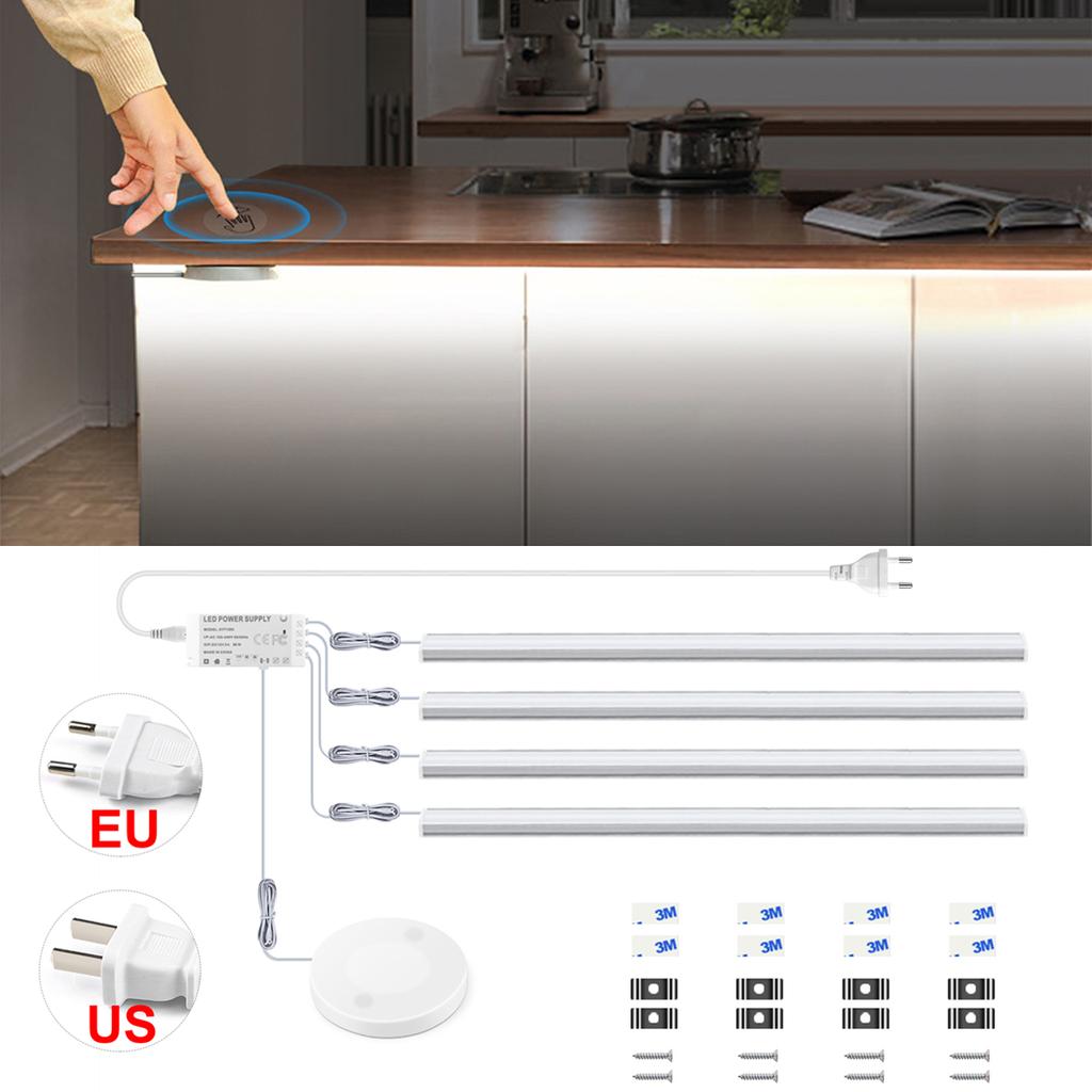 12V Hand Scan Motion Sensor LED Bar Lamp Wireless Touch Control Penetrable Wood Light for Kitchen Cabinet Wardrobe Back Lighting
