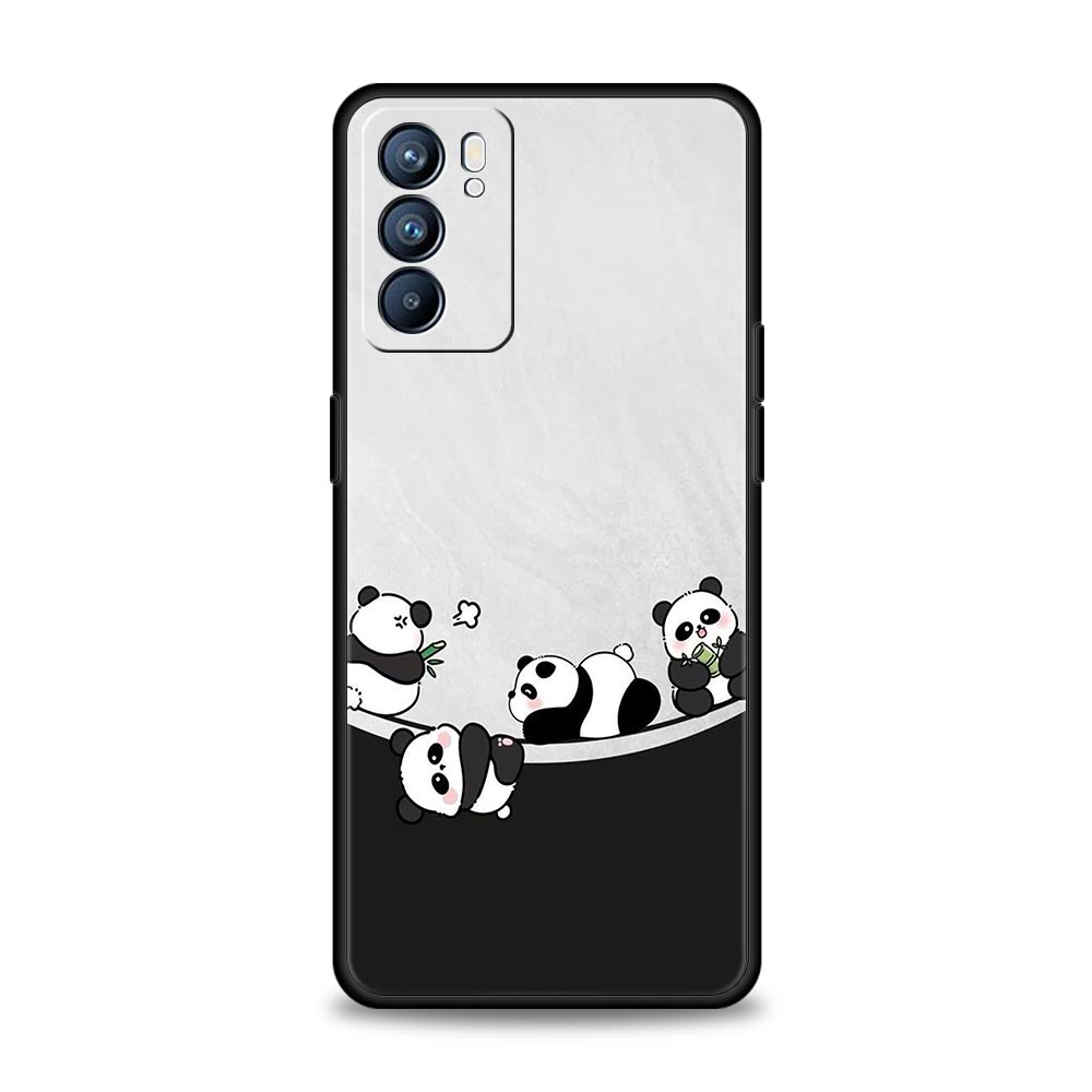 Phone Case For Oppo Reno13 Reno12 Reno11 F Reno10 Pro A54 A53 A95 A76 A74 A57 A98 A80 A79 5G A78 4G Cover Cartoon Panda