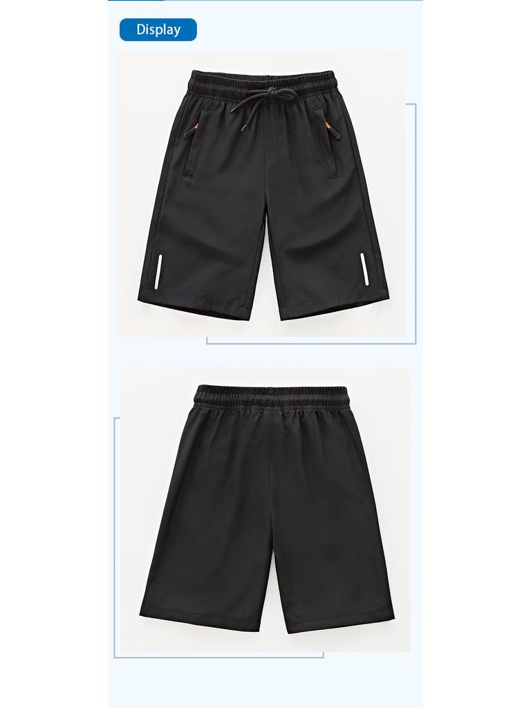 Boys' Summer Ice Silk Stretch Shorts for Middle & Big Kids - Fashionable and Sporty Pants