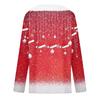 Women's Loose Comfortable Casual And Fashionable V-neck Long Sleeved Christmas Pattern Top