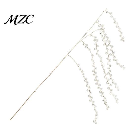 Mantelpiece Holiday Accents Faux Crystal Christmas Tree Picks, Acrylic White Glitter Sprays for Decor And Clear Faceted Beads Wreath Centerpieces,