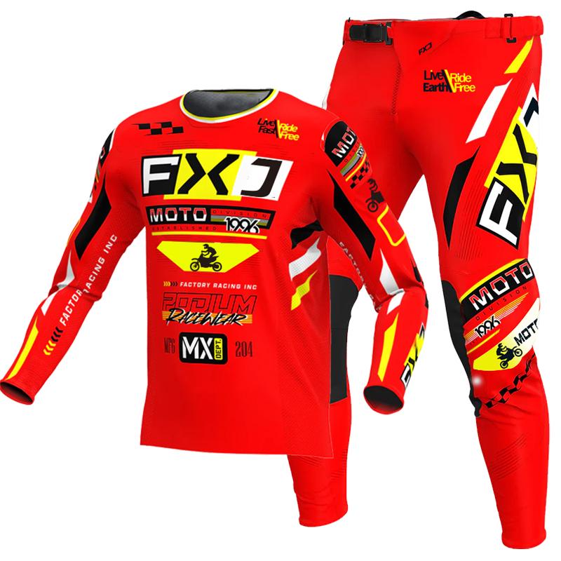 NEW 2026 FXJ Enduro Motocross Jersey and Pants Mx Gear Set Motorbike Clothing Mtb Carracing Suit Off Road Equipment