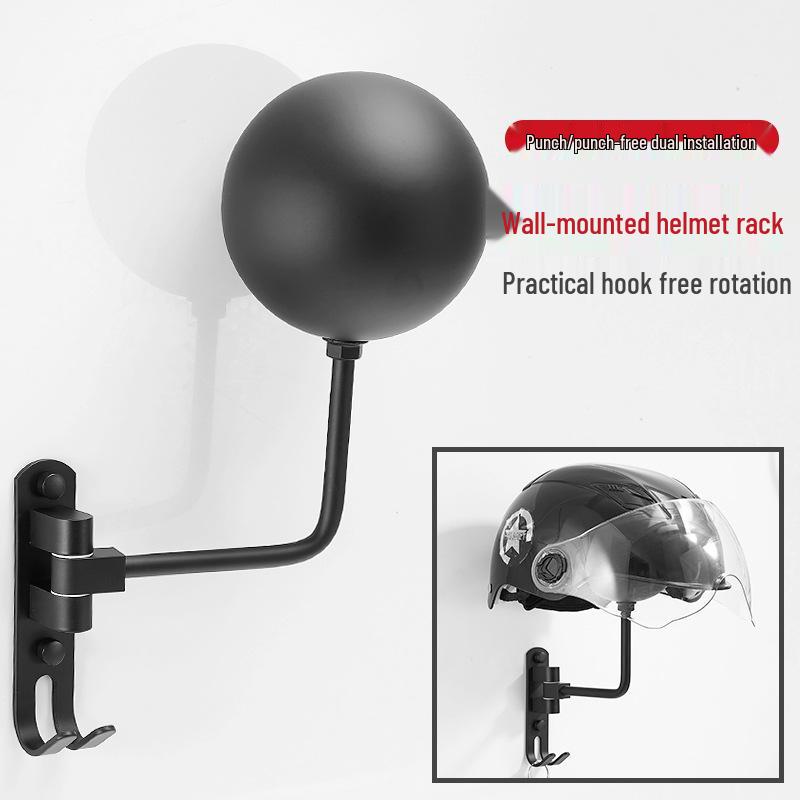 Punch-free Wall-mounted Helmet & Hat Storage Rack for Various Holders