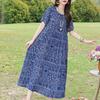 Casual zomerjurken voor dames, vintage kleding, losse korte mouwen, elegante lange jurk in grote maten
