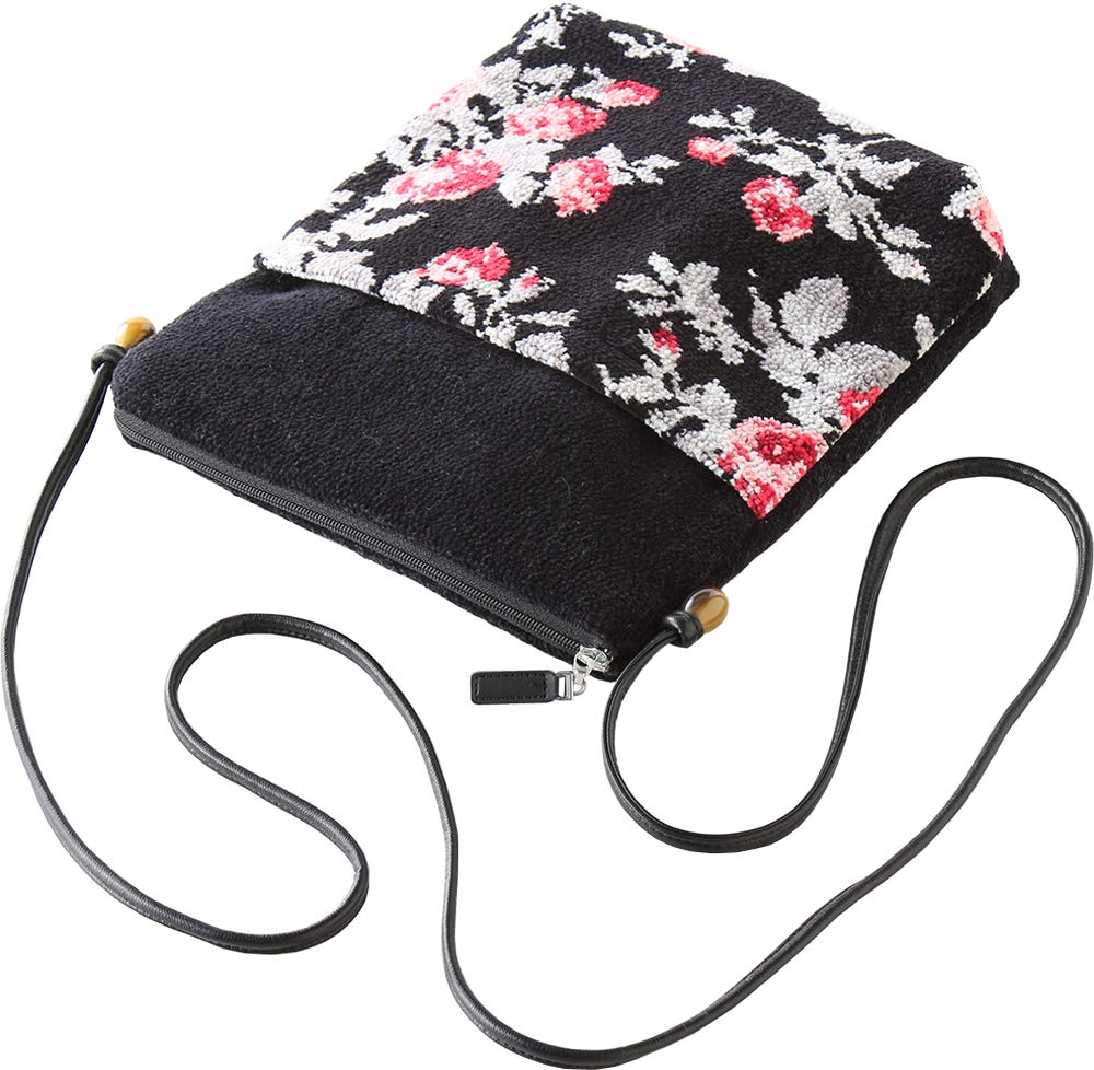 

Chenille Shoulder Bag RUA80572 Bk Roses Black [Laura Ashley]