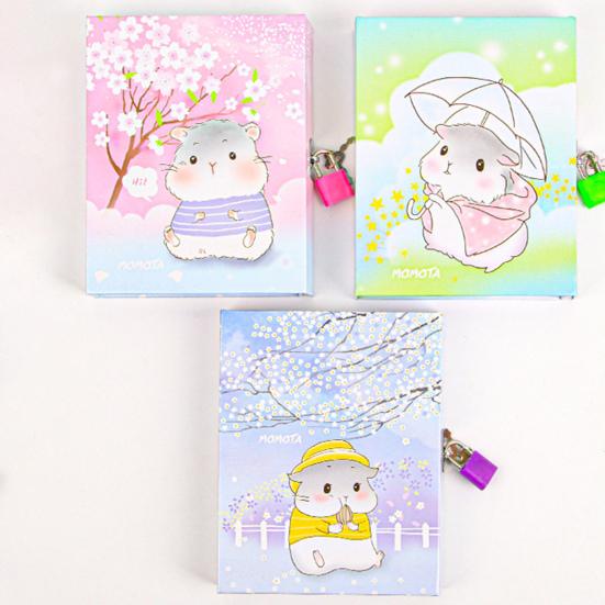 Diary Notebook with Lock Cute Pattern Smooth Writing Creative Password Book Cartoon Diary Child Gift