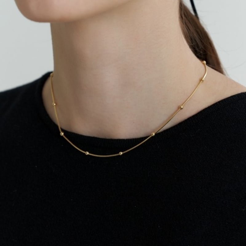 LOVE ME MONSTER Ball / Snake Chain Necklace (L233MNK080)