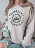 3D Digital Crew Neck Printed Sweater Letter Loose Top Women'S Color Pattern