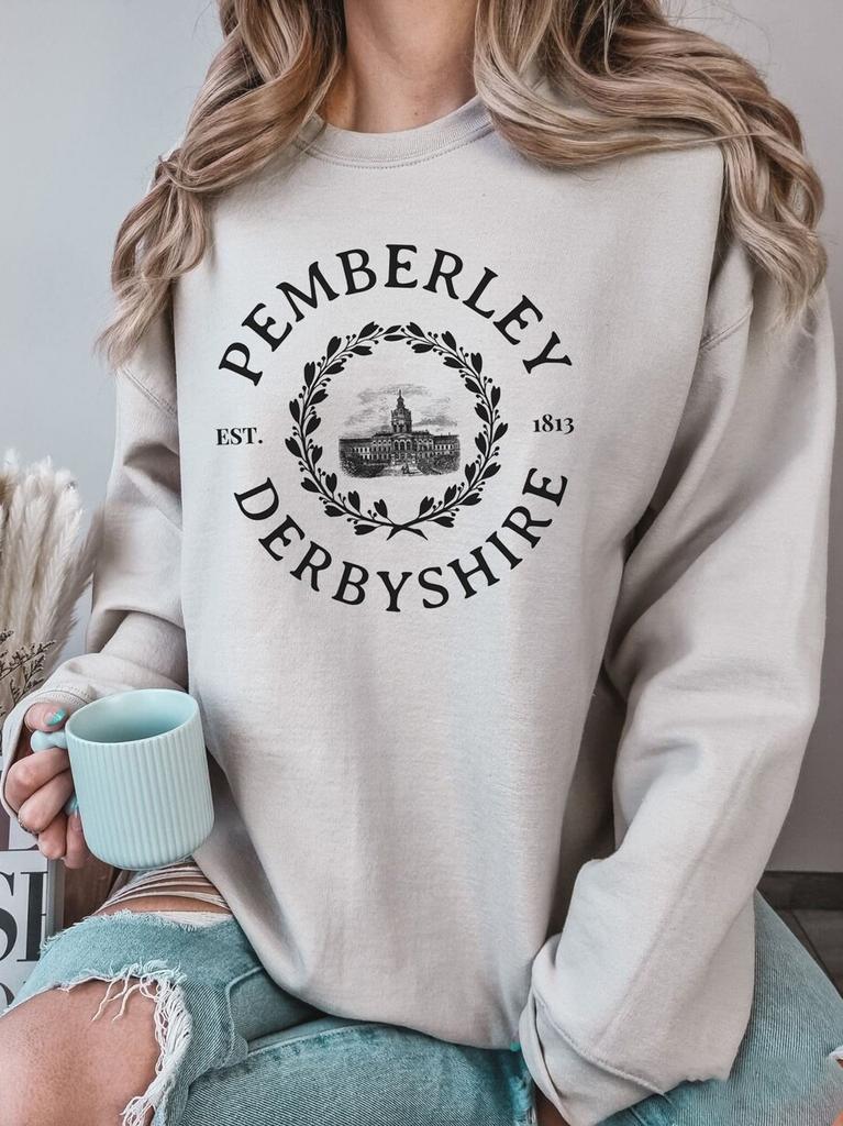 3D Digital Crew Neck Printed Sweater Letter Loose Top Women'S Color Pattern