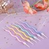 6 Pcs Spiral Twisted Birthday Candles, Rainbow Color Cake Candles with Metal Holders for Wedding Party Decoration