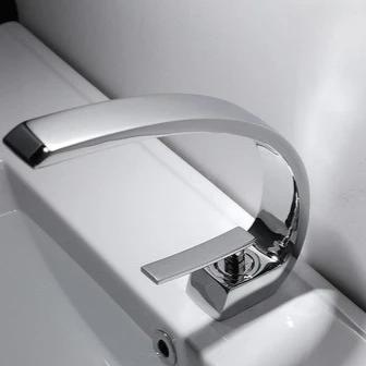 Gold Waterfall Basin Faucet Brass Bathroom Mixer Tap Hot Cold Deck Mounted Vessel Sink Faucet