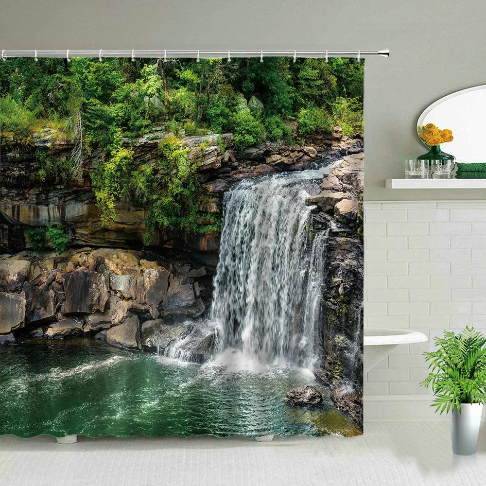 Pink Flower Plant Scenery Shower Curtains Rose Tulip Butterfly Spring Landscape 3d Printing Bathroom Waterproof Bath Curtain Set