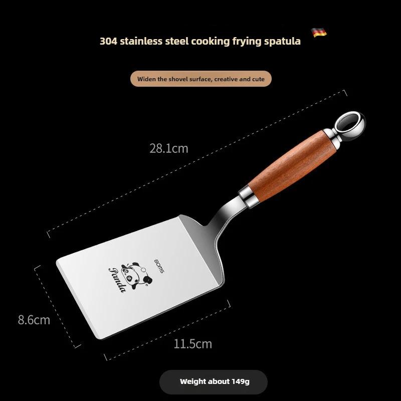 

Лопатка для приготовления стейка с квадратной головкой из нержавеющей стали, деревянная ручка, лопатка для пиццы, скребок для блинов, скребок для говядины, посуда для барбекю для кухни