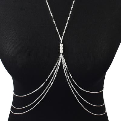 Simple Sexy Chest Chain Bikini Belly Chains for Women Cross Waist Chains Female Body Suit Girl  Beach Jewelry