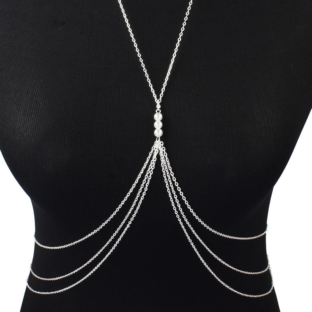 Simple Sexy Chest Chain Bikini Belly Chains for Women Cross Waist Chains Female Body Suit Girl Beach Jewelry