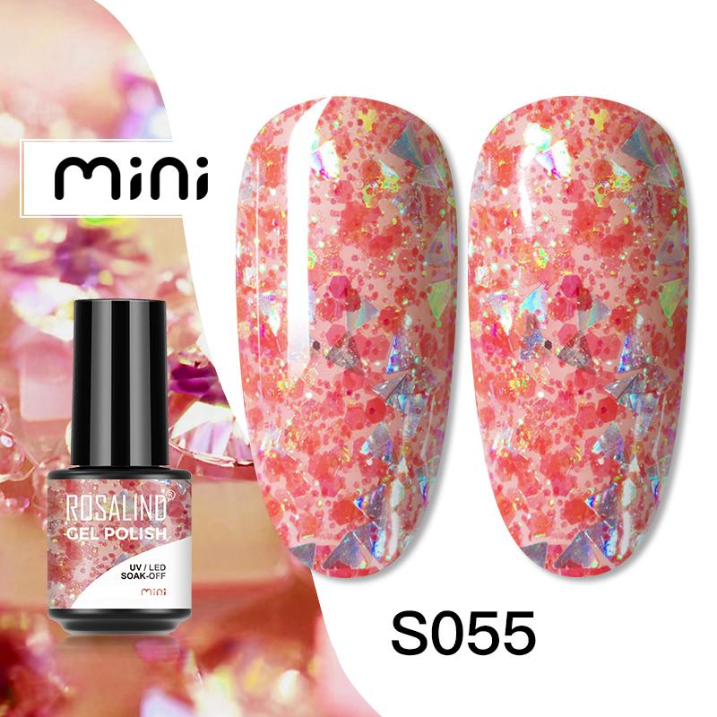 ROSALIND Mini Pure Color Gel 80 Colors Nail Polish Soak Off UV LED Gel Polish Varnish Lacquer Semi Permanent Base Top Coat For Nail Art Design
