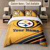 Custom Bedding Set Pittsburgh Steelers Pattern, Print Name Text 1 Duvet Cover Plus 2 Pillowcases Home Textile