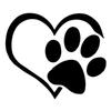 Reflective HeartPaw Vinyl Decal - Dog Footprint Car Sticker D9