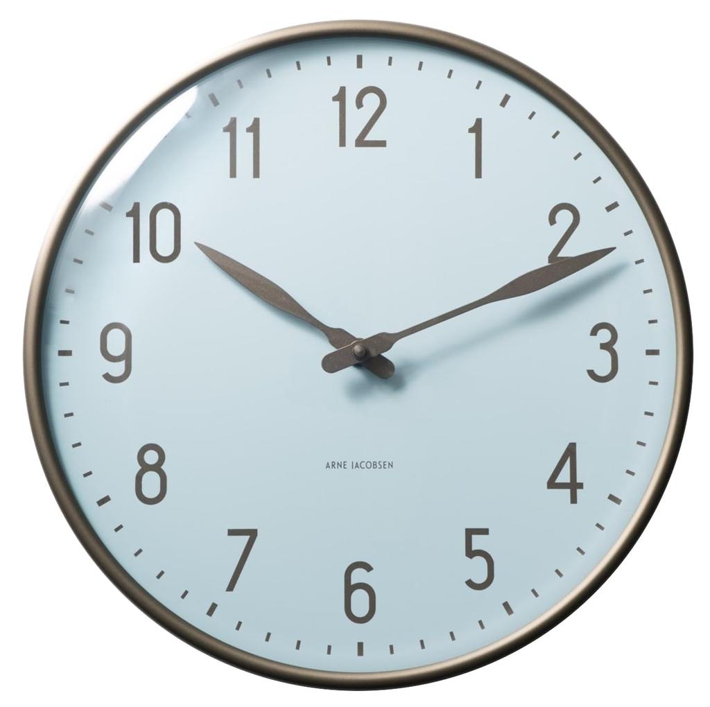 ARNE JACOBSEN 29cm Wall Clock Scandinavian Design Design without Second STATION 43648 SAS Royal Blue (Silent Hand)