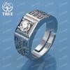 SHSTONE 18K Gold 925 Sterling Silver Men Zircon Adjustable Rings For Women Party Wedding Fashion Fine Jewelry Birthday Gift