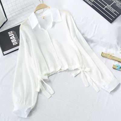 Sunscreen Shirt Women Wear Suspenders and Skirts with Thin Lantern-sleeved Short Tops