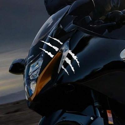 2PCS Pegatinas de Arañazo de Garra de Monstruo para Motocicleta Rayas Arañadas Calcomanía de Vinilo Marcador Reflectante Impermeable Accesorios de Decoración Automática