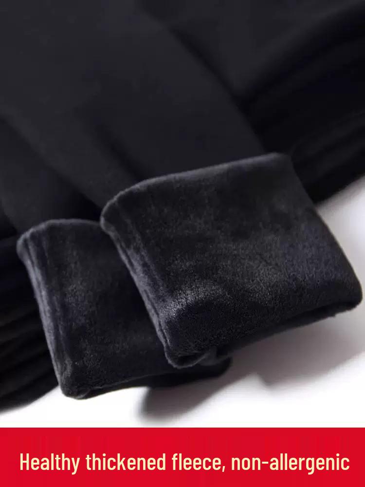 Fleece-Lined Base Layer Pants for Petite Women: Thick, Warm, Cotton, Foot-Covering Tights for Autumn and Winter, Stay in Place Comfort