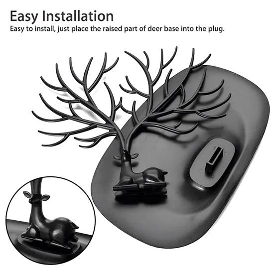Deer Antlers Jewelry Holder Deer Tree Creative Sika Deer Tree Tray Display Stand Holder