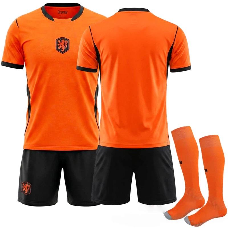 2026 FIFA World Cup Netherlands Home Sport Training Jersey Set with Socks Teens Kids Adults Football Kits 16