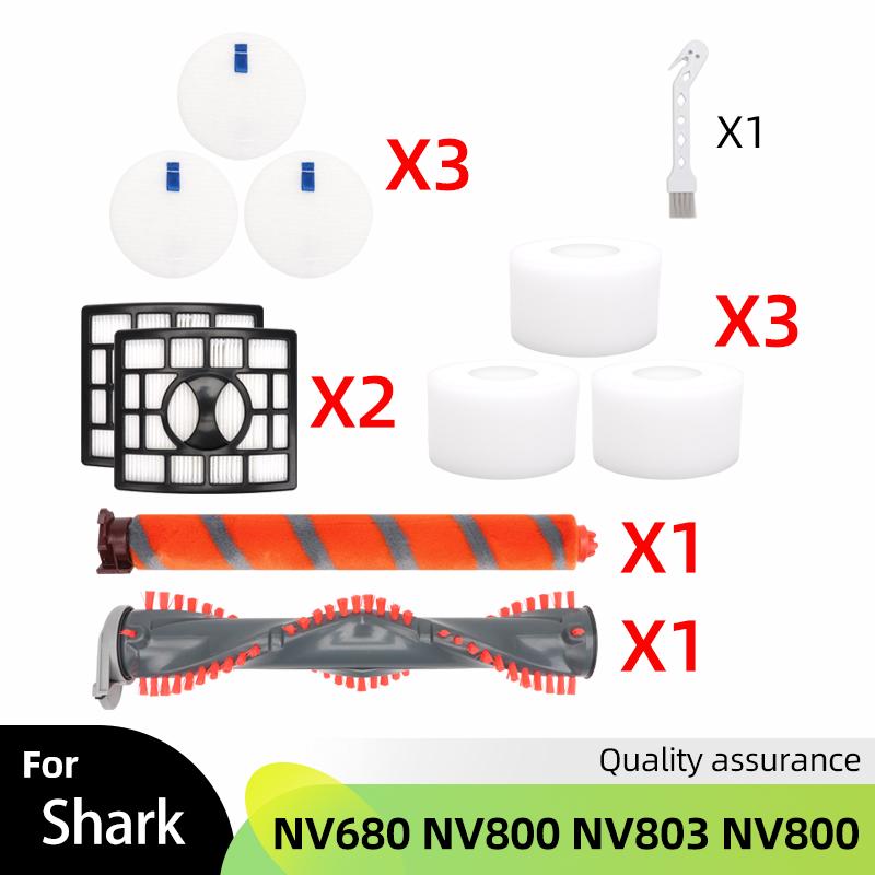 Main Brush Roller Brush HEPA Foam Filter Suitable for Shark NV680 NV800, NV803, NV800, vacuum cleaner replacement parts
