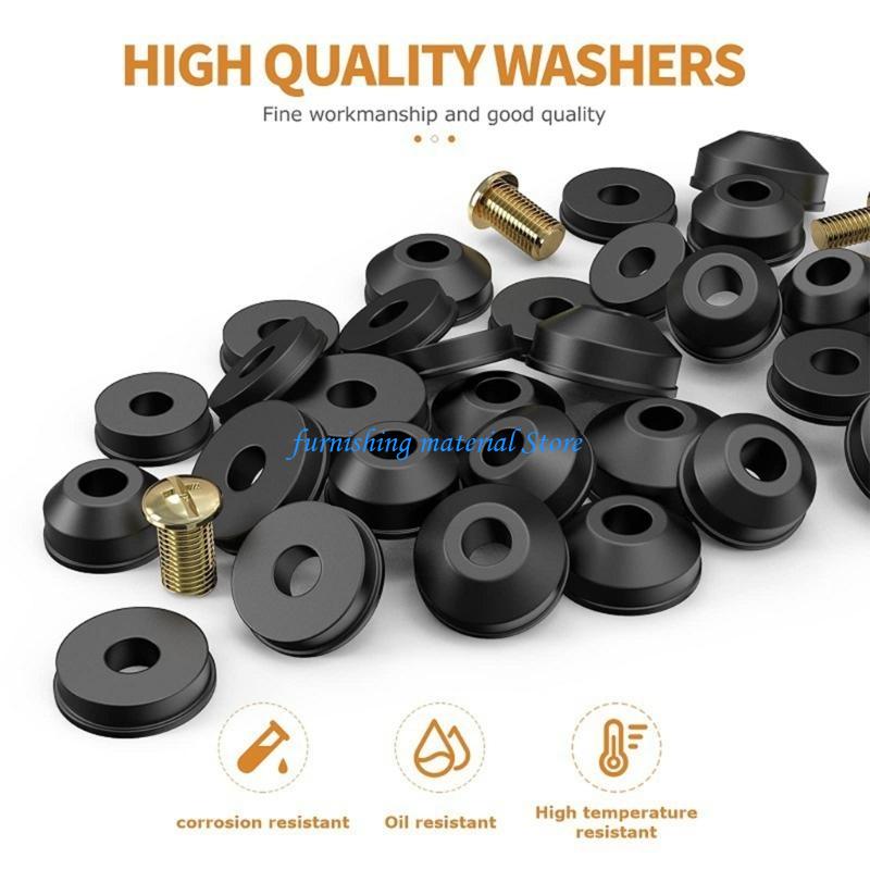 Y5GD Leak Fixing Rubber Washers 58Pcs Set for Faucets and Hose Bibs with Hardware