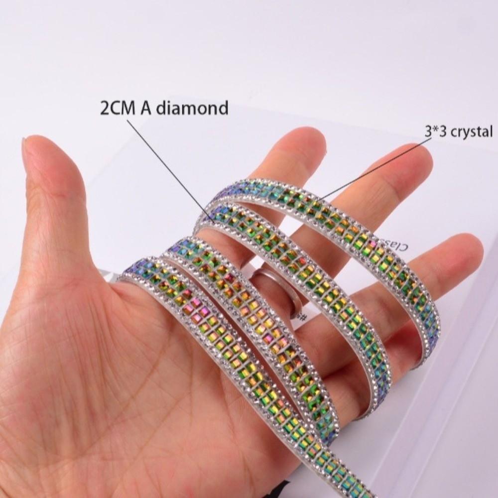 Iron on Trim Square Crystal Rhinestone Trim Rhinestone Hot Melt Hot Fix Tape DIY Rhinestone Chain Bridal Dress