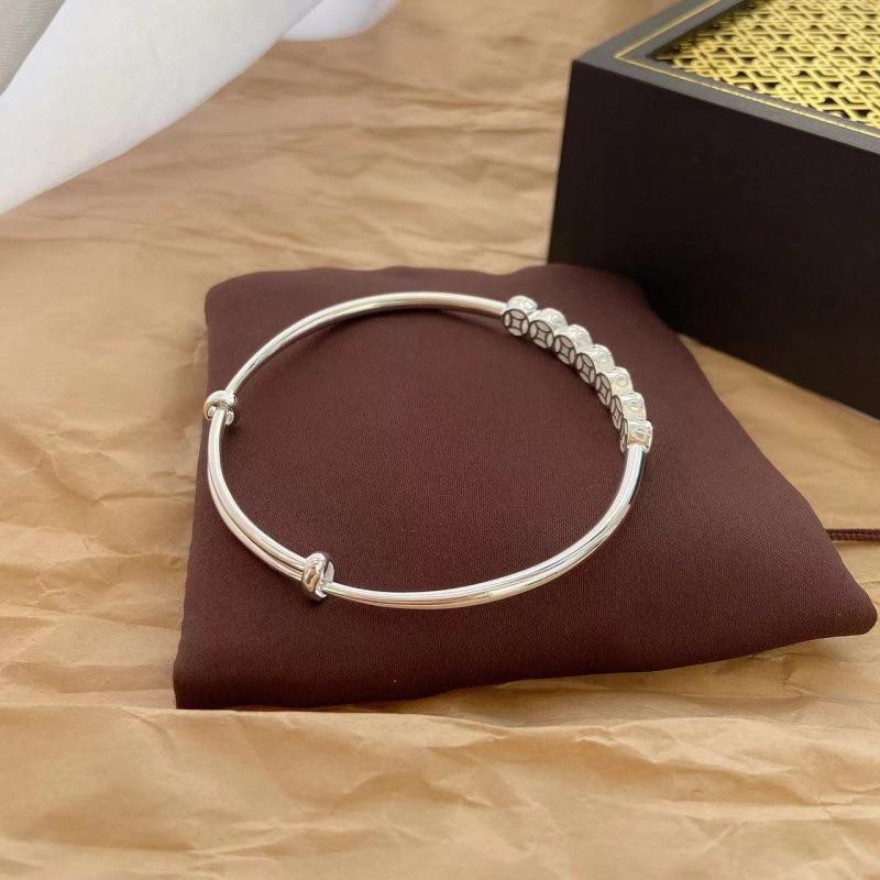 999,9 Milioni Monete di Rame Argento Sterling, Bracciali in Argento Puro, Monete Solide da Donna, Bracciali in Argento, Design Giovani e Minimalisti