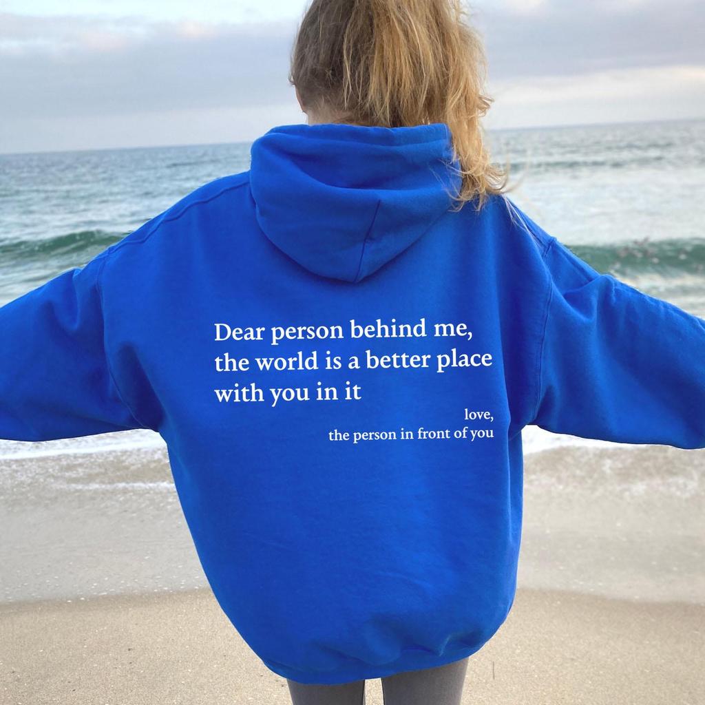 Damen Fleecegefüttertes Kapuzensweatshirt mit Buchstabenaufdruck, Unifarben, Kordelzug, Europäische Größe