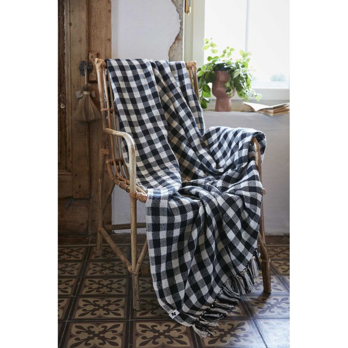 Plaid à franges tissé teint "Gabriel" toutes dimensions - 130 x 160 cm