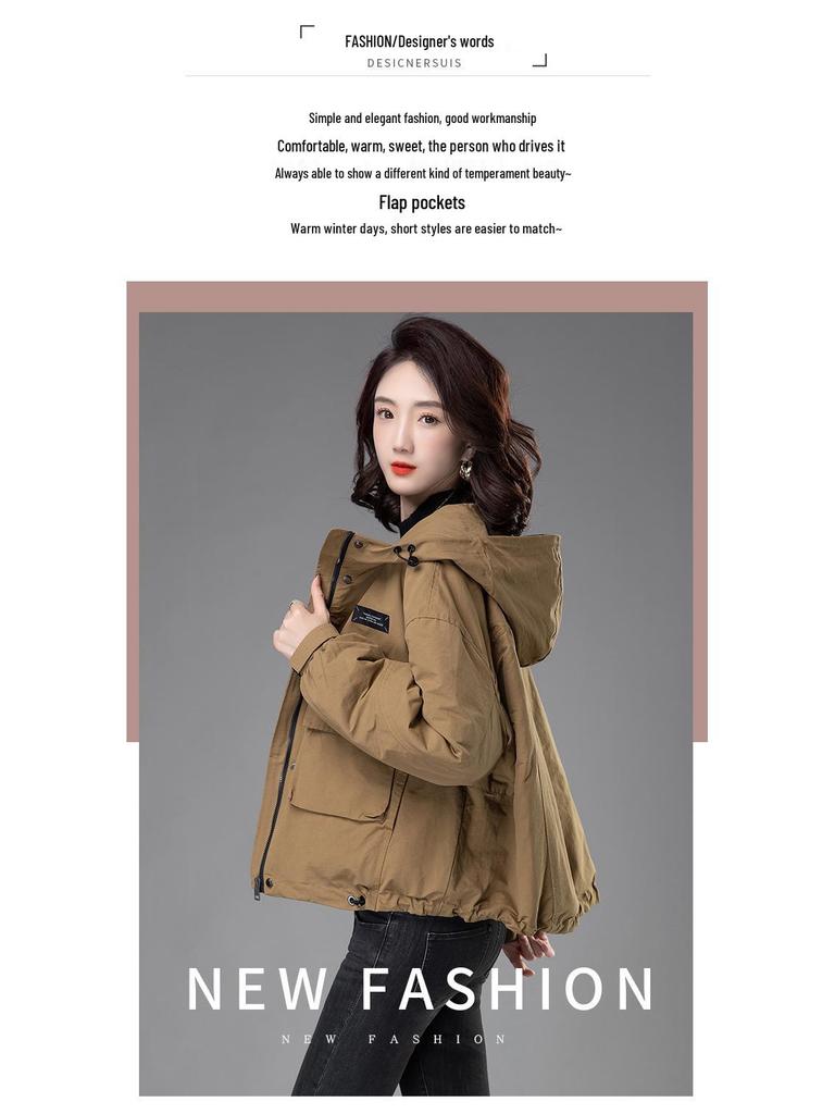 Damen Lässige Kapuzen Baumwolljacke: 2024 Wintermode, Lockere Passform, Warm, Altersreduzierender Parka.