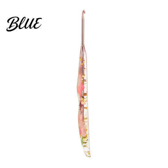 Decorative Crochet Needle Resin Hook for Beginners Crocheting Lovers 2.0mm-8.0mm Ergonomic Smooth Surface with Long Floral Handle Blankets,