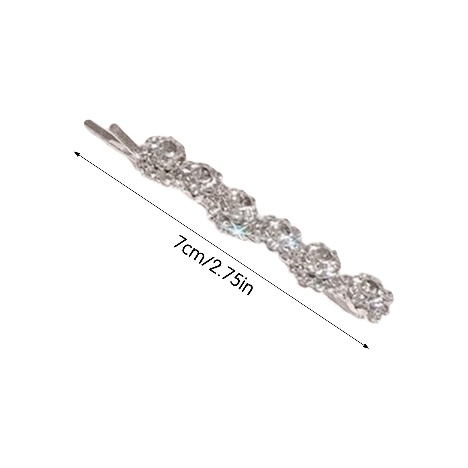 

Shiny Rhinestone Barrettes Luxury Fashion Hair Clips For Women Silver Color Hairpins Girls Hairgrips Hair Jewelry Accessories