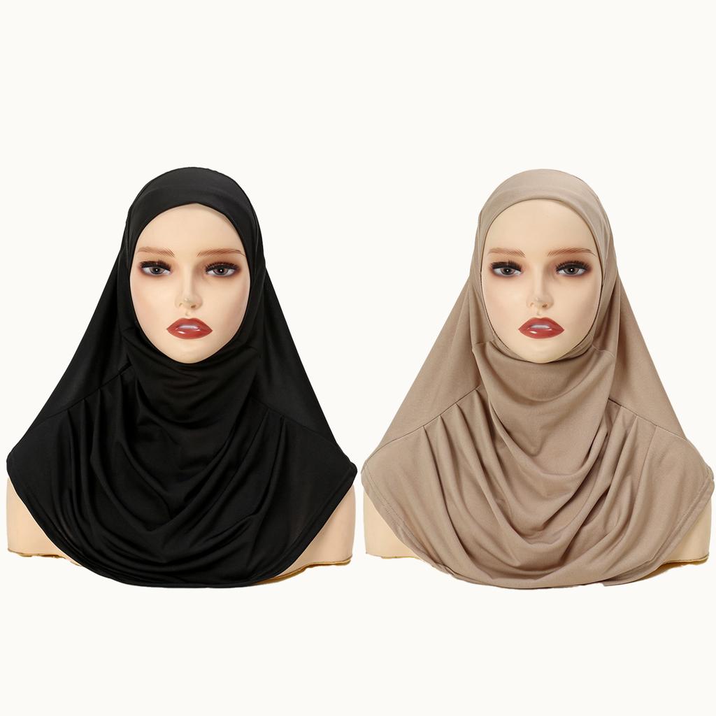 Large Plain Muslim Ethnic Scarf Women Hijab Islamic Muslim Hijab Instant Turban Arabic Scarfs Khimar Fashion Ramadan Headwraps