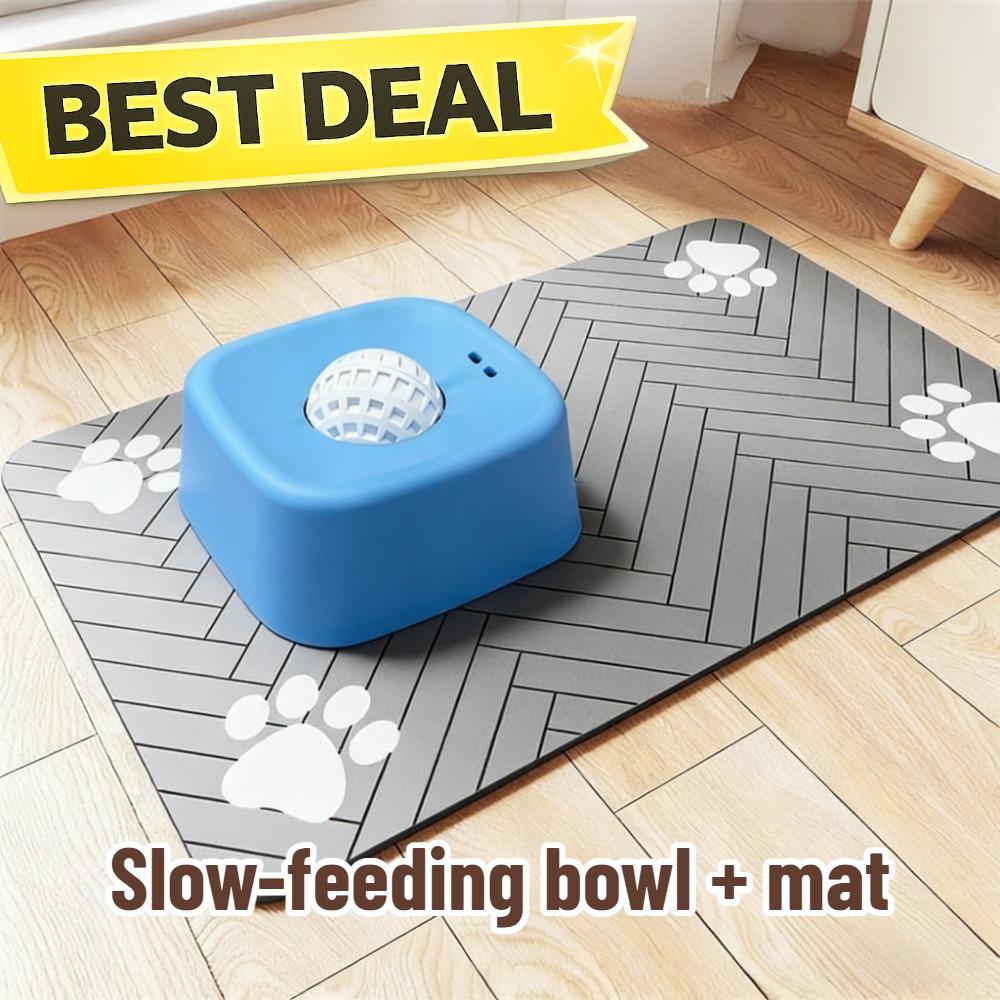 Quick Dry Pet Food Mat Absorbent Waterproof Bowl Placemat with Rubber Backing for Dog Cat Feeding Area Floor Protection