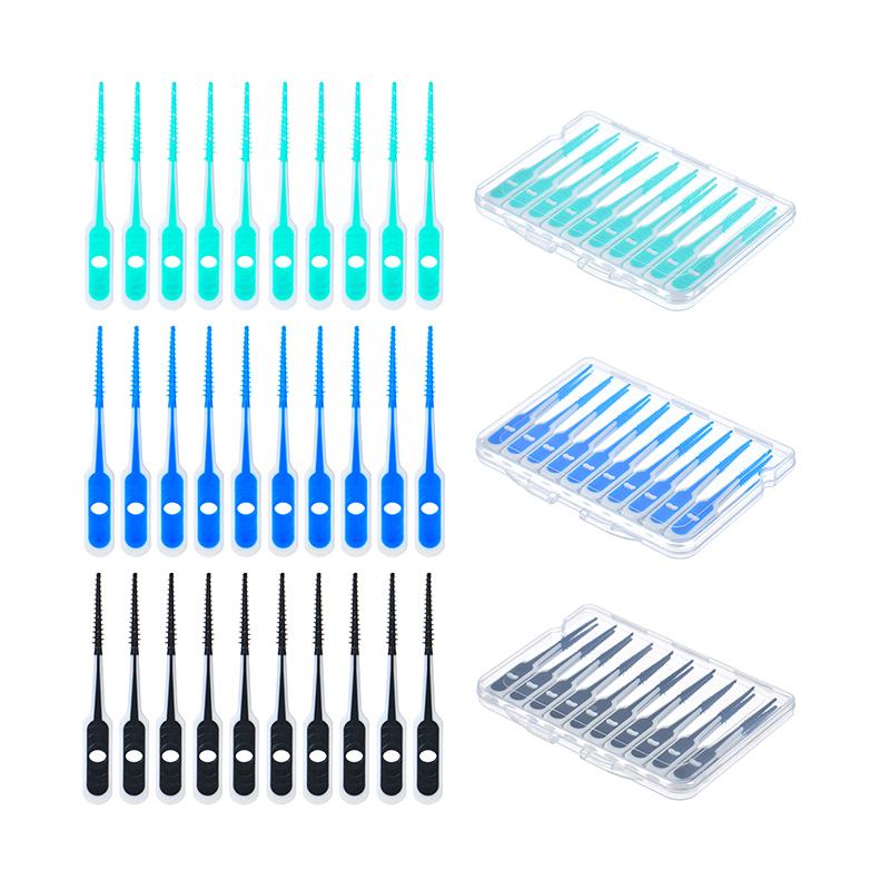 20 Stück Zahnseide Hygiene Dental Silikon Interdentalbürste Zahnstocher Dental Schönheit Gesundheit Zähne Reinigung Dentalbedarf