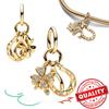 Splendido Ciondolo a Forma di Cappello di Laurea Stella Margherita Albero Genealogico Yin & Yang in Oro 14K Adatto per Bracciali di Marca Gioielli in Rame
