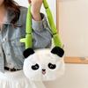 Cute Panda Plush Shoulder Bag Soft Bamboo Handle Crossbody Bag Cartoon Animal Handbag Suitable For Kids And Adults Holiday Gifts