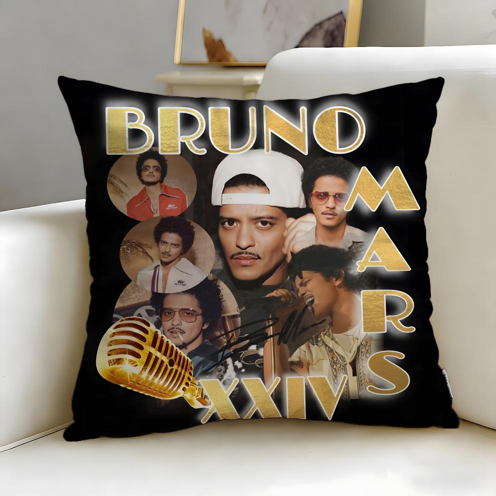 Popular Singer Bruno Mars Cushion Cover Soft & Easy-Wash Pillow Case – Versatile for Couch, Bed, Travel and Office