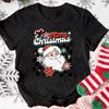 Women'S Christmas T-Shirt - Red Holiday Party Top with We Are Family Text Y2k Ladies Clothes Oversized T-shirt Woman Clothing