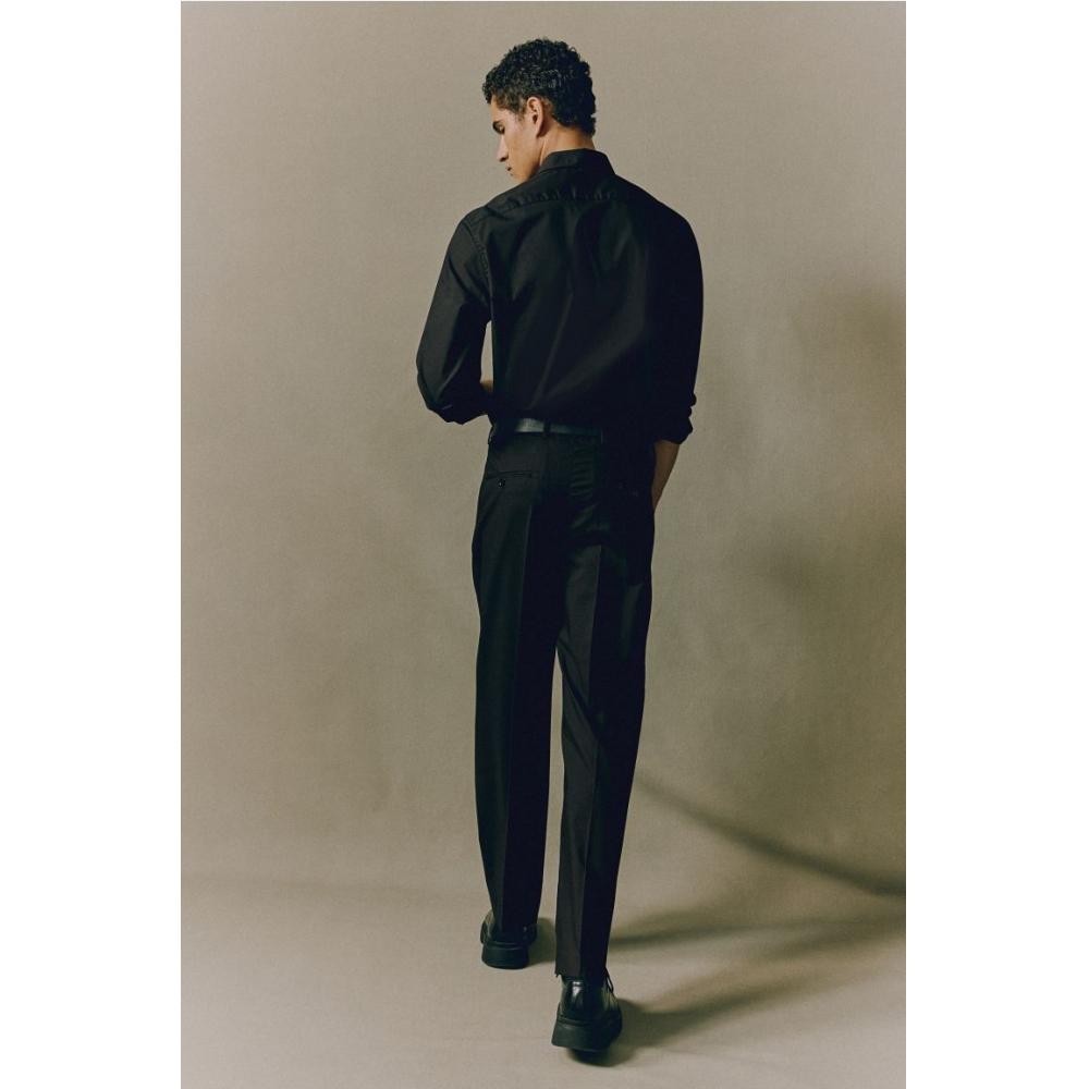 H M Easy Care Regular Fit sHirt Black