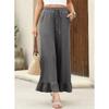 Summer New Loose Casual Thin Home Pants Women's Nine Points Pants Can Wear outside Lotus Leaf Edge Pants Comfortable Home Clothes